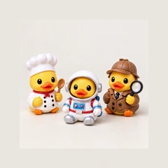 Chef, astronaut and detective duck character details