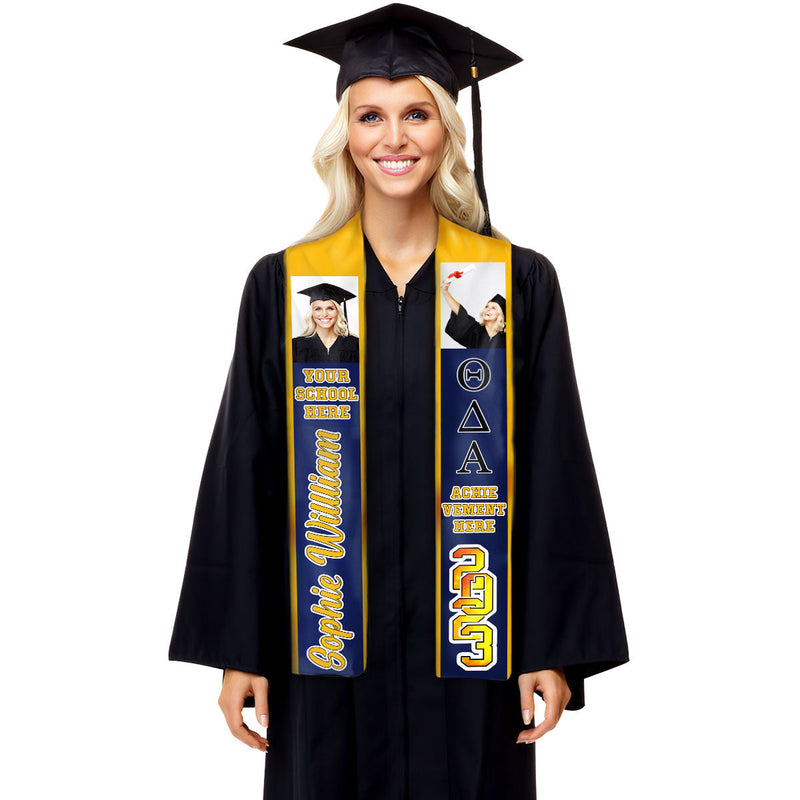 Class of 2024 Fraternity Graduation Stole - Upload Image - Personalized Graduation Stole