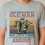 Custom Name Old Man Fishing Birthday Gifts for Men - Personalized Apparel