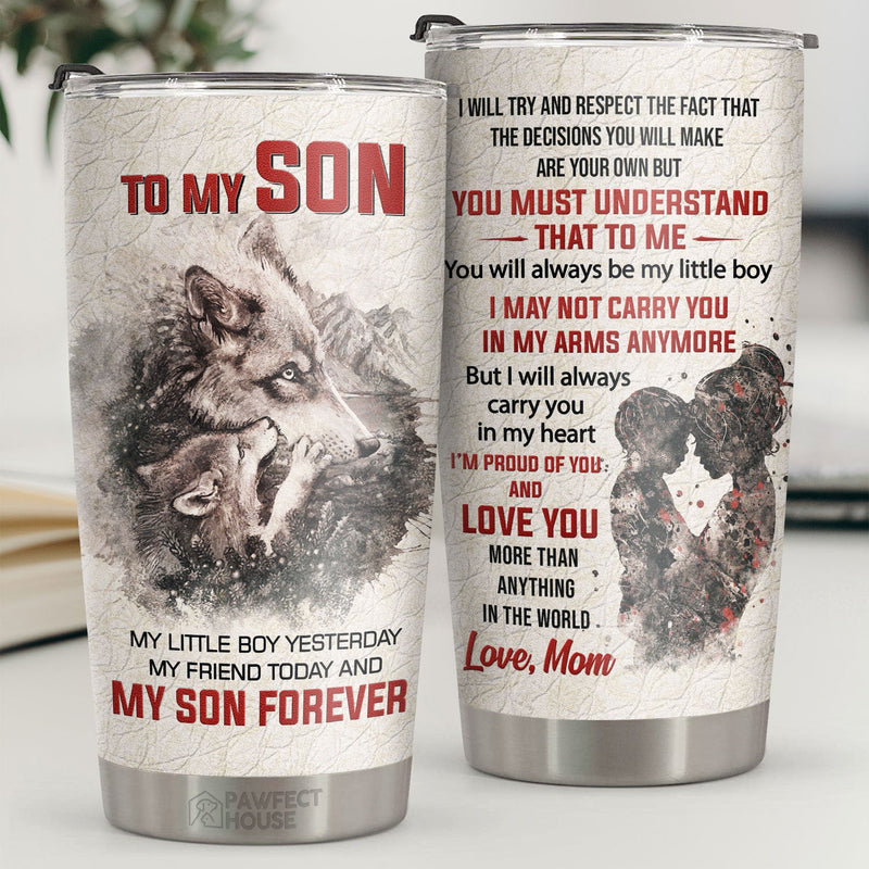 I May Not Carry You In My Arms But I Will Always Carry You In My Heart - Tumbler - To My Son, Gift For Son, Son Gift From Mom, Birthday Gift For Son