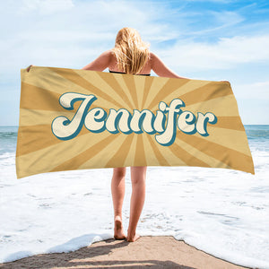 Enjoy The Waves - Family Personalized Custom Beach Towel - Summer Vacation Gift, Gift For Family Members