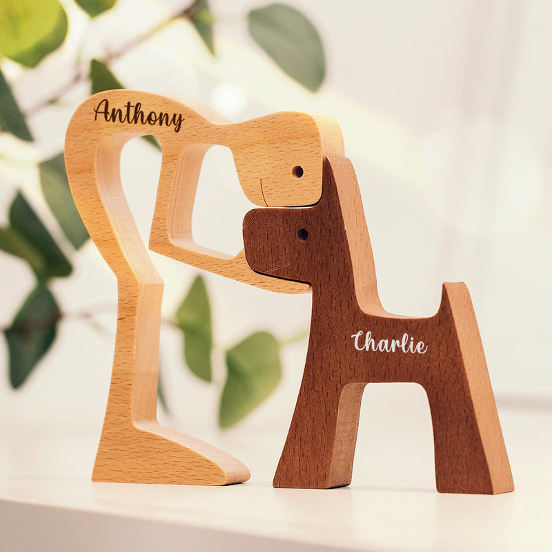 Personalized Custom Wooden Pet Carvings - Cuteness Overload - Gift For Pet Lovers - Wood Sculpture Table Ornaments, Carved Wood Decor