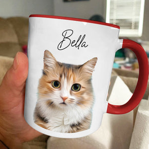 Custom Photo Our Human Servant - Dog & Cat Personalized Custom Accent Mug - Gift For Pet Owners, Pet Lovers