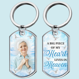 Custom Photo Loving Memories Never Die - Memorial Personalized Custom Keychain - Sympathy Gift For Family Members