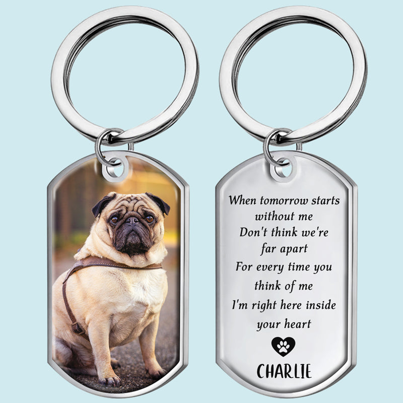 J Pawfect House - Dog Keychain Dog Memorial Gifts for Loss of Dog - Personalized Keychains - Pet Memorial Gifts Cat Keychain, with Gift Box / Pack 2 