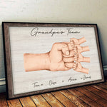 Custom Name Daddy's Team Family Gifts - Personalized Poster