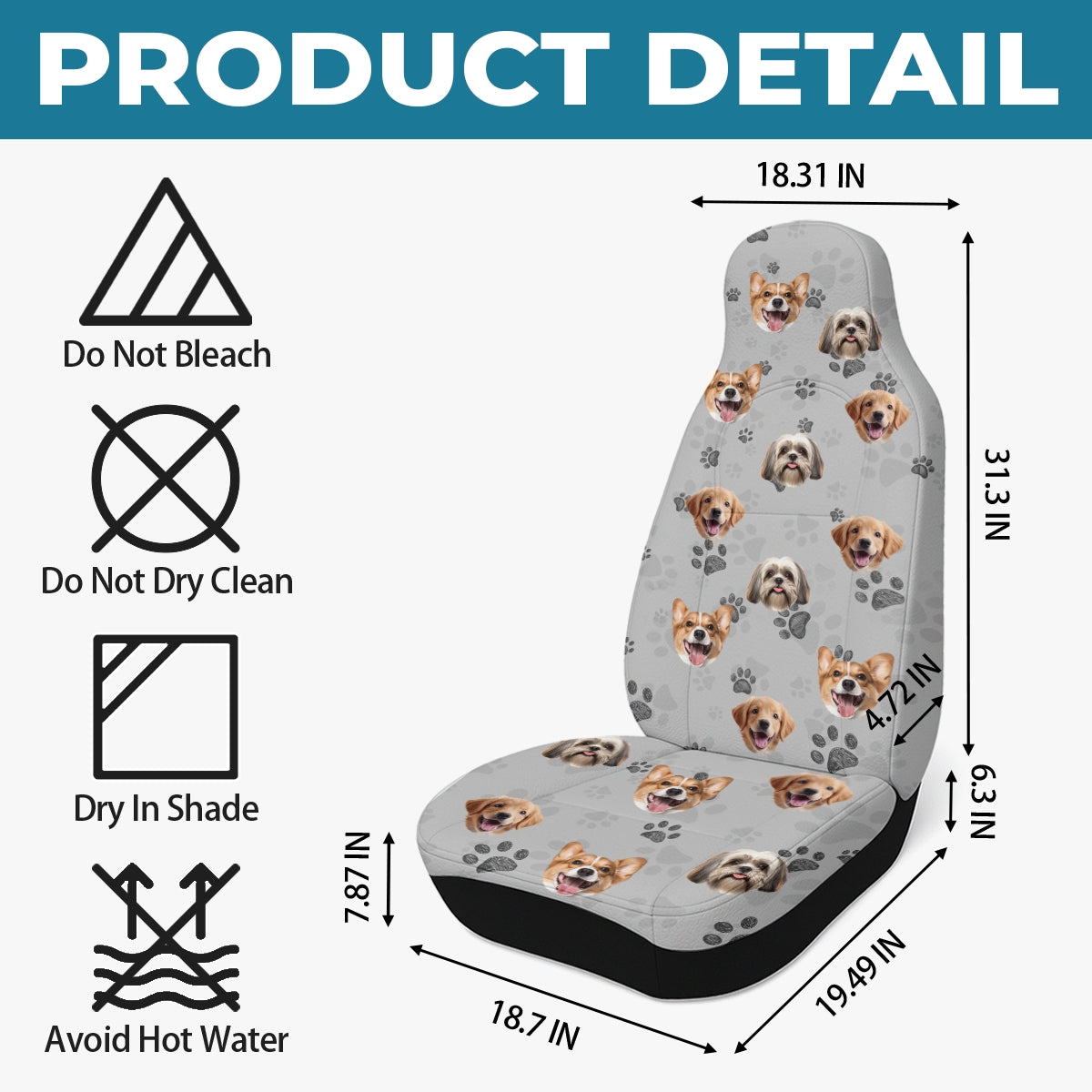 Custom Photo Car Seat Covers - Personalized Birthday Gifts For Dog Cat Lovers, Dog Dad And Mom, Cat Owners - Riding With My Best Buds