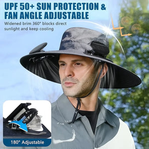 Custom Photo Hat With Fans Solar Power - Personalized Birthday Fishing Gifts For Fisherman, Dad, Grandpa - Reel Legends Never Die