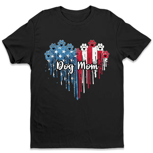 American Dog Lovers Heart Watercolor - Gifts For 4th Of July - Personalized Unisex T-Shirt