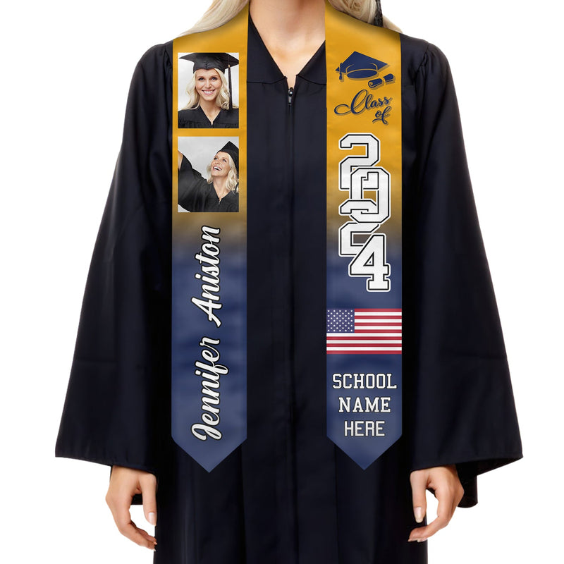 We Did It Class Of 2024 - Personalized Custom Graduation Stole - Upload Image, Graduation Gift