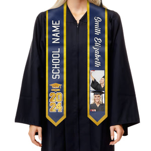 Class Of 2024 So Done - Personalized Custom Graduation Stole - Upload Image, Graduation Gift