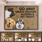 Funny Go Away Alcohol and Pet Treats Doormat for Dog and Cat Lovers
