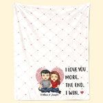 I Love You More - Couple Personalized Custom Blanket - Gift For Husband Wife, Anniversary