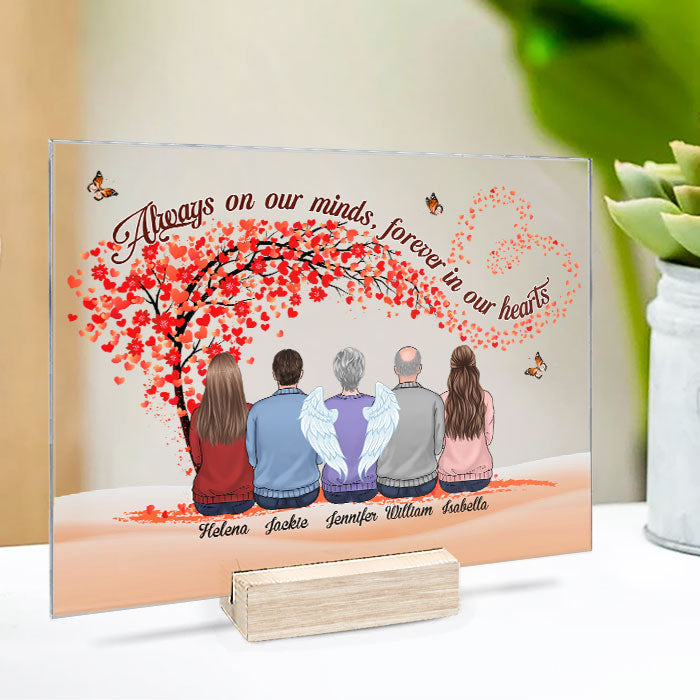 Forever & Ever, You'll Stay In My Heart - Memorial Personalized Custom Rectangle Shaped Acrylic Plaque - Sympathy Gift, Gift For Family Members