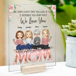 The Love Between Us Knows No Distance - Family Personalized Custom Acrylic Plaque - Mother's Day, Birthday Gift For Mom