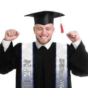Proud Graduate Of The Class Of 2024 - Personalized Custom Graduation Stole - Upload Image, Graduation Gift