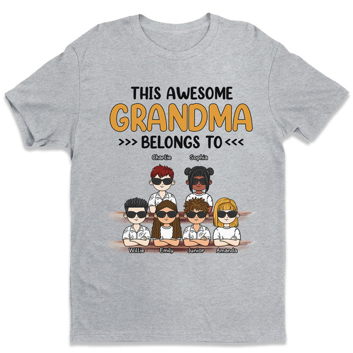 This Awesome Grandma Grandpa Belongs To Cool Kids - Family Personalized Custom Unisex T-shirt, Hoodie, Sweatshirt - Birthday Gift For Grandma, Grandpa