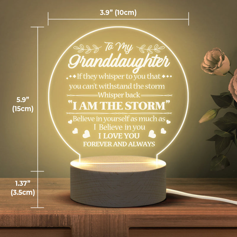 To My Granddaughter I Love You Forever & Always - Acrylic Night Lamp - To My Granddaughter, Gift For Granddaughter, Granddaughter Gift From Grandparents, Birthday Gift For Granddaughter, Christmas Gift