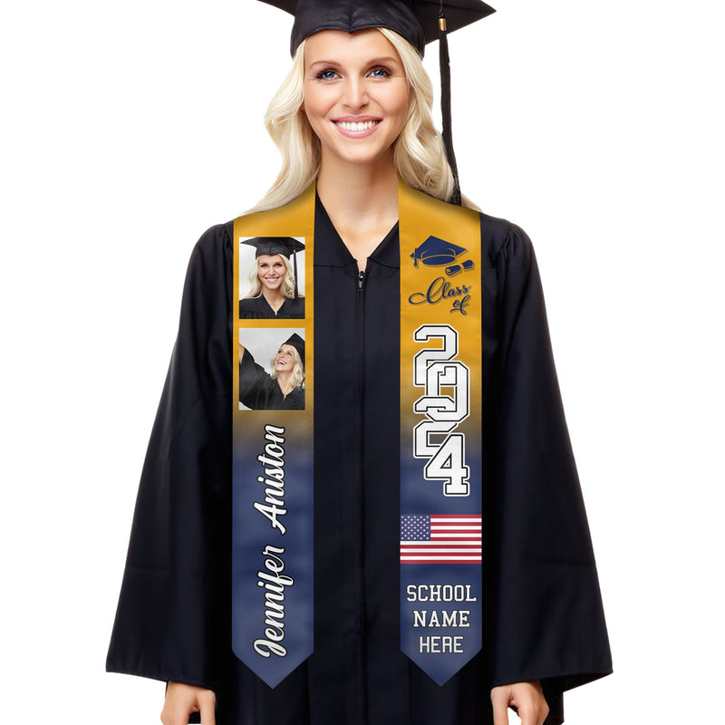 We Did It Class Of 2024 - Personalized Custom Graduation Stole - Upload Image, Graduation Gift