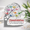 Grandchildren Fill A Space In Grandma Heart - Family Personalized Custom Heart Shaped Acrylic Plaque - Mother's Day, Birthday Gift For Grandma