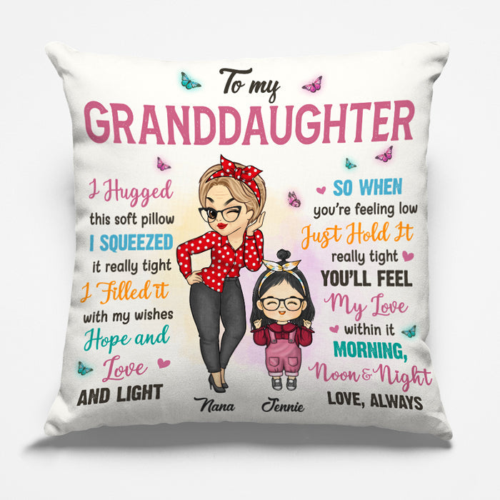 When You Feel Low, Just Hold It Really Tight - Family Personalized Custom Pillow - Gift For Grandchildren