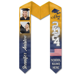 We Did It Class Of 2024 - Personalized Custom Graduation Stole - Upload Image, Graduation Gift