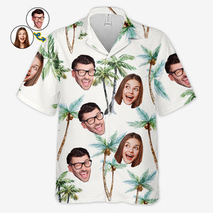 Custom Photo Seek To Sea More - Couple Personalized Face Custom Unisex Tropical Hawaiian Aloha Shirt - Summer Vacation Gift, Gift For Husband Wife