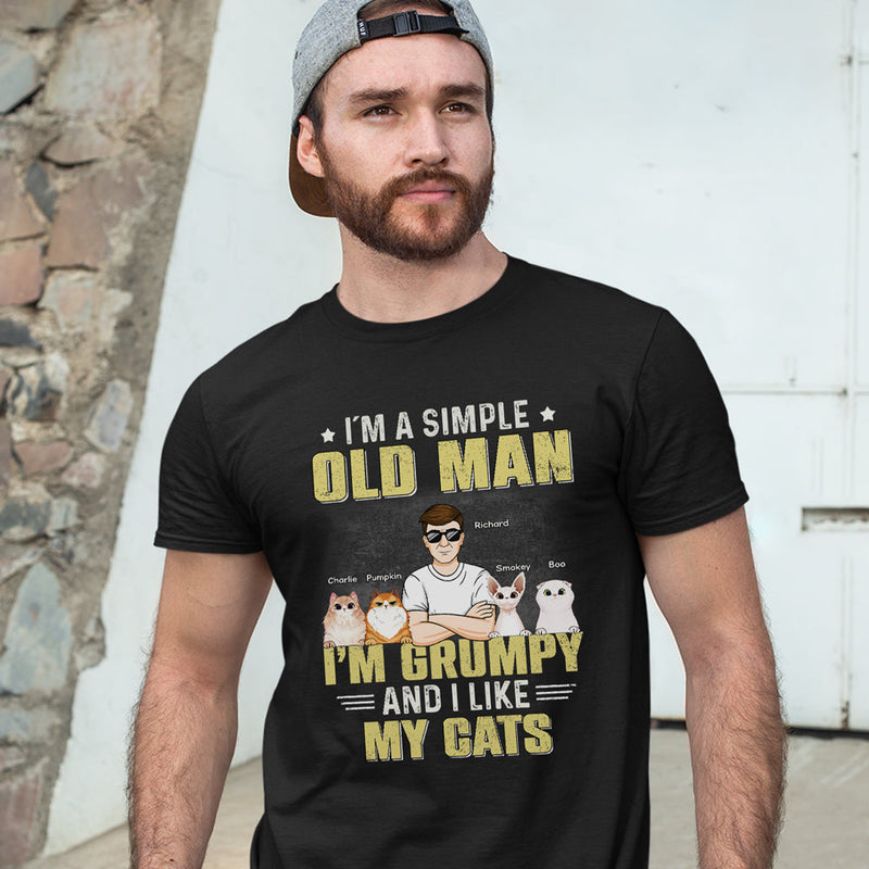 I’m A Simple Old Man - Cat Personalized Custom Unisex T-shirt, Hoodie, Sweatshirt - Gift For Pet Owners, Pet Lovers