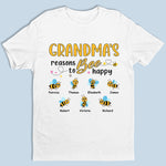A Grandma's Happy Beacause Of Her Children - Family Personalized Custom Unisex T-shirt, Hoodie, Sweatshirt -  Mother's Day, Birthday Gift For Grandma
