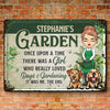 A Girl Who Really Loved Dogs & Gardening - Garden Personalized Custom Home Decor Metal Sign - House Warming Gift For Gardening Lovers