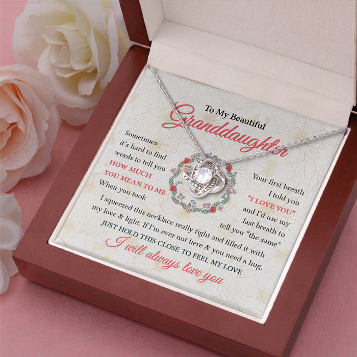 I Filled This Necklace With My Love & Light - Family Love Knot Necklace - Gift For Granddaughter