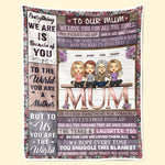 We Love You For All The Times - Family Personalized Custom Blanket - Mother's Day, Birthday Gift For Mom From Daughter