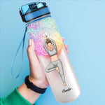 Quiet Your Mind Free Your Body - Yoga Personalized Custom Water Tracker Bottle - Gift For Yoga Lovers