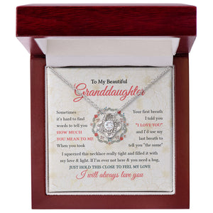 I Filled This Necklace With My Love & Light - Family Love Knot Necklace - Gift For Granddaughter