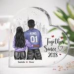 No Returns Or Refunds - Couple Personalized Custom Heart Shaped Acrylic Plaque - Gift For Husband Wife, Anniversary
