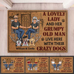 Custom Name Crazy Dog Couple Gifts - Personalized Doormat