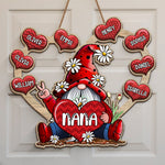 Nana & Her Sweethearts - Family Personalized Custom Shaped Home Decor Wood Sign - House Warming Gift For Grandma