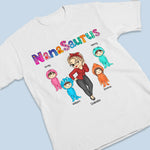 Nanasaurus & Her Kids - Family Personalized Custom Unisex T-shirt, Hoodie, Sweatshirt - Mother's Day, Birthday Gift For Mom, Grandma