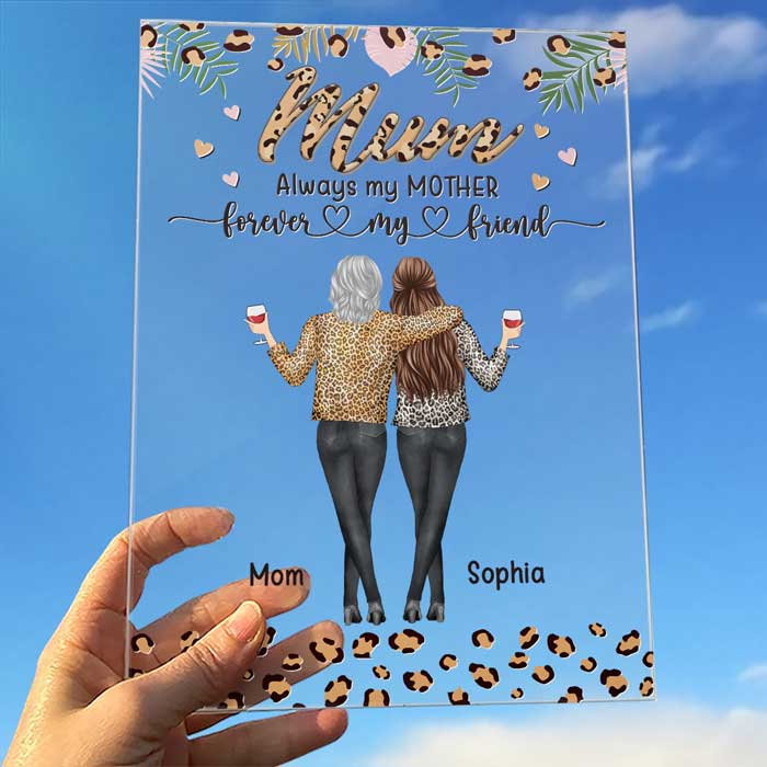 Mom You Are The World To Me - Family Personalized Custom Acrylic Plaque - Mother's Day, Birthday Gift For Mom