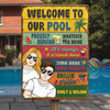 Home Is Where The Pool Is - Couple Personalized Custom Home Decor Metal Sign - House Warming Gift For Husband Wife, Anniversary