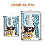 Custom Name Funny Poolside Couple Gifts - Personalized Metal Sign