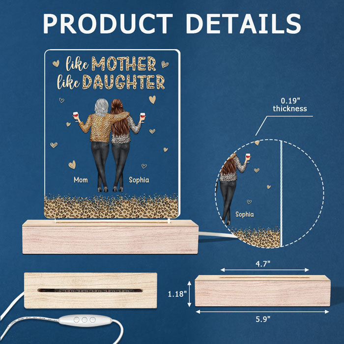 First Our Mother, Forever Our Friend - Family Personalized Custom Rectangle Shaped 3D LED Light - Mother's Day, Birthday Gift For Mom