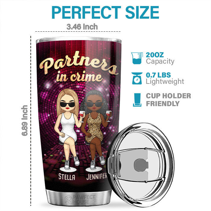 If We Get Caught, I'm Deaf And You Don't Speak English - Bestie Personalized Custom Tumbler - Gift For Best Friends, BFF, Sisters