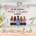 Custom Name Mother Daughter Floral Gifts - Personalized Shaped Acrylic Plaque