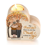 My Favorite Place Is Next To You - Couple Personalized Custom Heart Shaped Candle Holder - Gift For Husband Wife, Anniversary