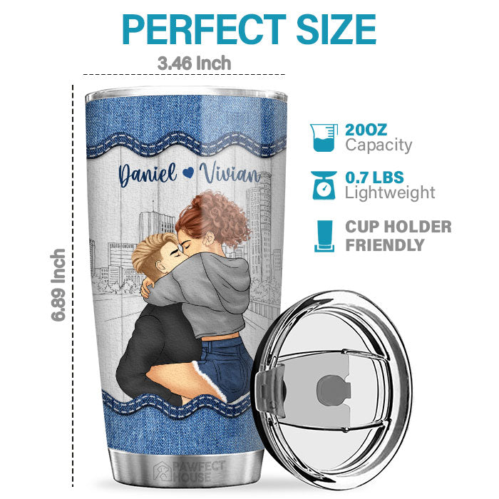 I Love You More The End I Win - Couple Personalized Custom Tumbler - Gift For Husband Wife, Anniversary