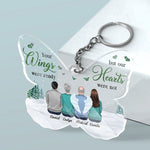 Your Wings Were Ready, But My Heart Was Not - Memorial Personalized Custom Butterfly Shaped Acrylic Keychain - Sympathy Gift, Gift For Family Members