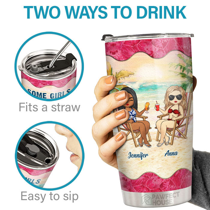 Beach In Souls - Personalized Tumbler - Gift For Bestie