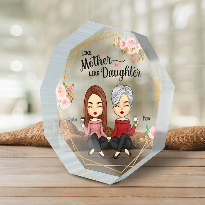 First Our Mother, Forever Our Friend - Family Personalized Custom Nonagon Shaped Acrylic Plaque - Mother's Day, Birthday Gift For Mom From Daughters