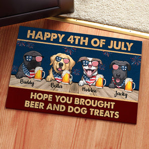 Happy Independence Day Hope You Brought Beer And Dog Treats - 4th Of July Funny Personalized Pet Decorative Mat (Cat & Dog)